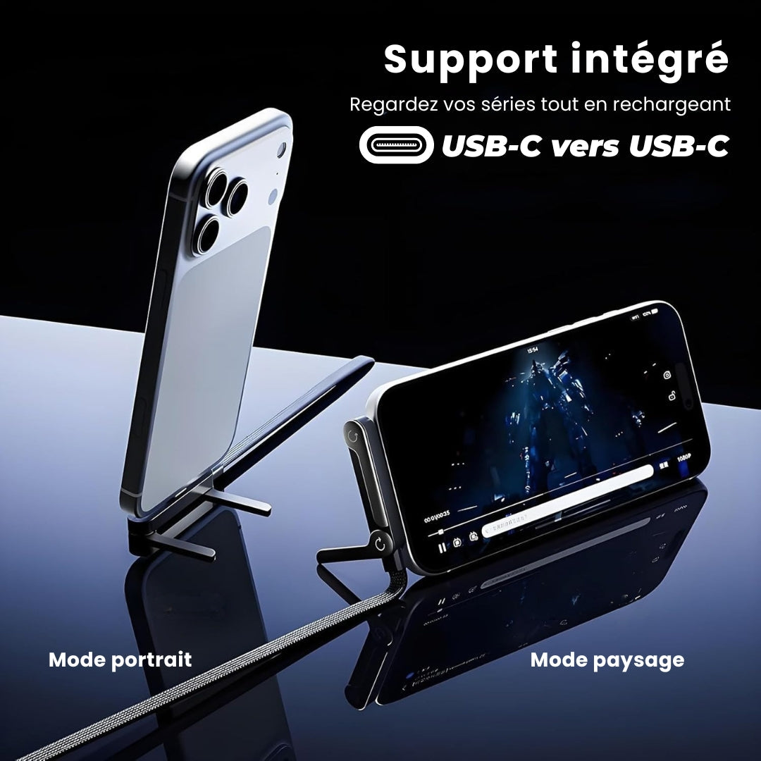 VOLT™ ✨Câble de recharge rapide 240 W + Support de téléphone réglable