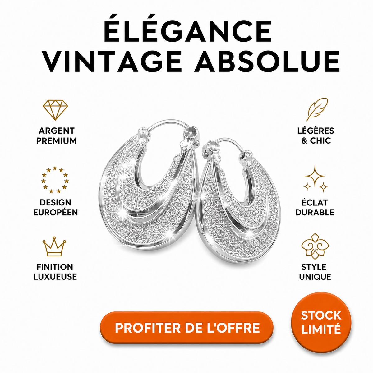 Boucles d’Oreilles Vintage Or - Le Secret de l'élégance !