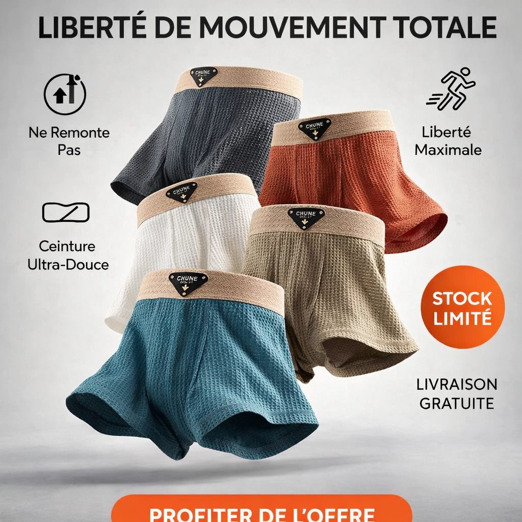 PureFlex™: LOT DE 4 BOXERS DOUX POUR HOMME